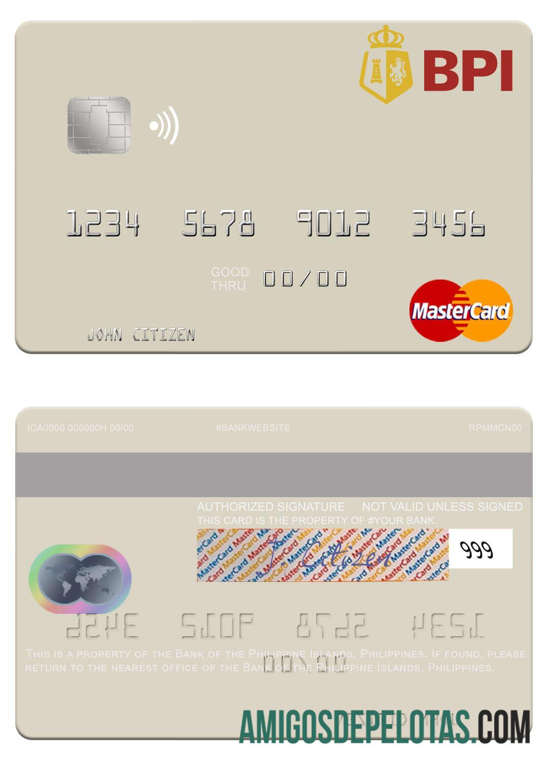 Philippines Bank Of The Philippine Islands Mastercard download for verification